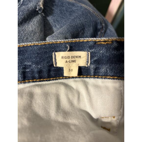 Madewell Denim Mini Skirt 30 Jean Blue Faded Distressed Aline Boho - Picture 7 of 8